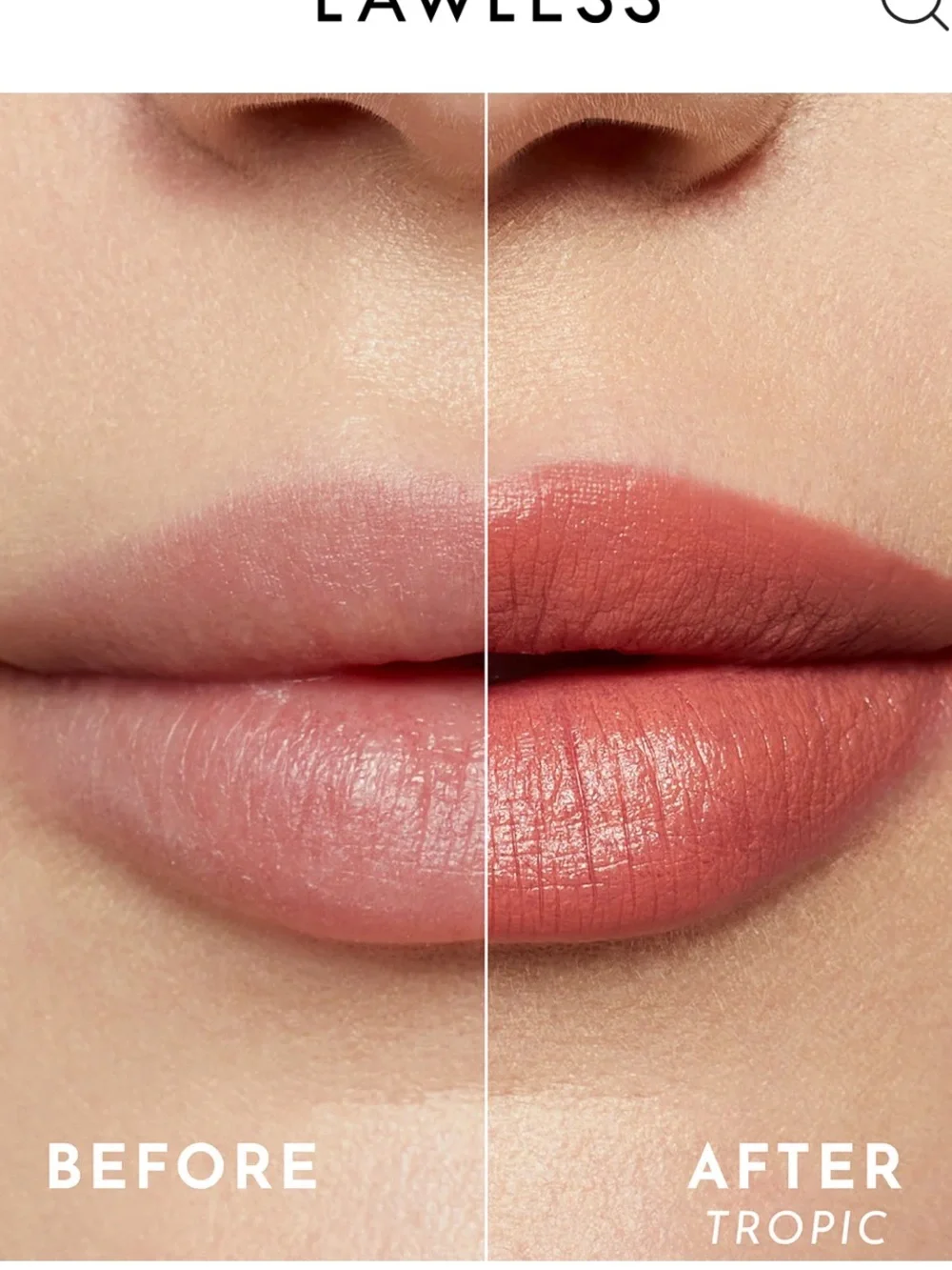 LAWLESS | Forget The Filler Lip Plumping Satin Cream Lipstick | Tropic